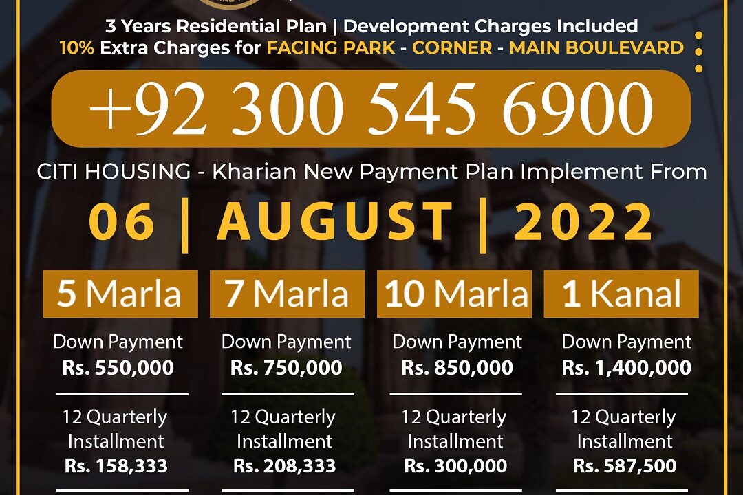 Payment Plan - Citi Housing Kharian